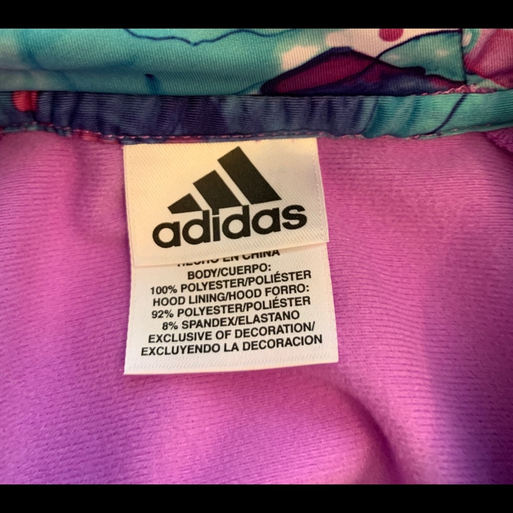 Girls Purple Adidas Jacket - Picture 3 of 4